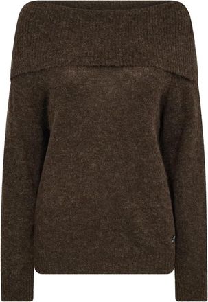 Mos Mosh Long Truien - Dames - Ronde hals truien - Bruin - L - Truien & Vesten