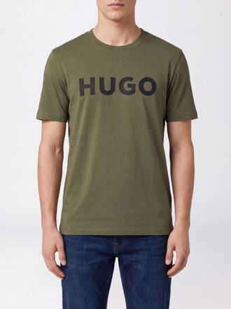 HUGO BOSS T-shirt girocollo in cotone con logo a contrasto
