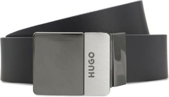 HUGO BOSS Reversible Italian-leather belt with two buckles