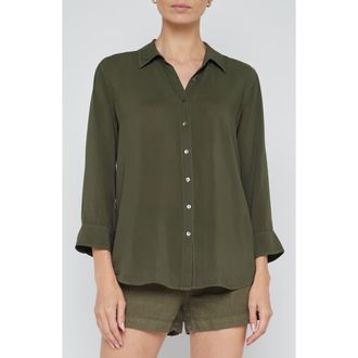 L'agence Marlene Button-Up Shirt in Army at Nordstrom Rack, Size Large