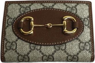 Gucci Pre-owned Lederen Portemonnee - Dames - Vintage Accessoires - Beige - ONE Size - Leer - Vintage