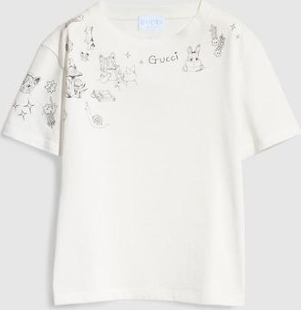 Gucci Kids - Cotton T-shirt With Print, Size 10 years, White