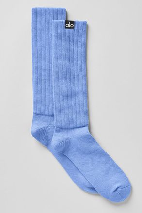 Alo | Scrunch Socks in Crystal Clear Blue, Size: Medium
