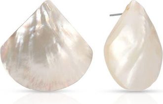 Ettika Rising Tide Mother-of-Pearl Earrings in Pearl/gold at Nordstrom