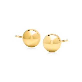 Canaria Canaria Italian 8mm 10kt Yellow Gold Ball Stud Earrings