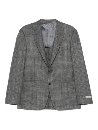 Canali check wool blazer - Grey