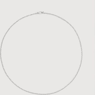 Monica Vinader Sterling Silver Textured Link Chain Necklace 22