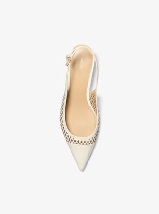 Michael Kors Amara Laser-Cut Leather Slingback Pump