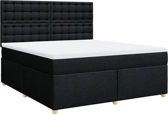 vidaXL Vidaxl - Cama Box Spring Con Colch&oacute;n Tela Negro 180x200 Cm