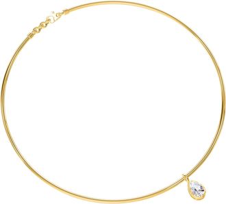 Diamond2Deal 18k Vermeil Plated 1 Ct Pear Cut Lab Grown Diamond Pendant Necklace 18