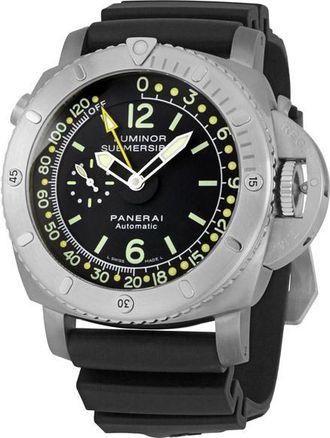 Officine Panerai Pre-owned Panerai Luminor 1950 Pangea Submersible Depth Gauge Blue Dial Mens Watch PAM00307