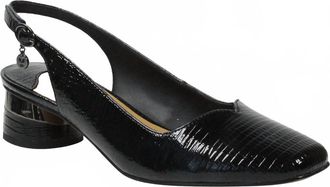 J. Rene&eacute; Womens Taveta Lizard Print Slingback Pump Shoes In Black