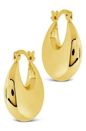 Sterling Forever Brooklyn Chunky Tube Hoop Earrings in Gold at Nordstrom Rack
