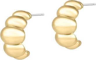 Electric Picks 14K Plated Puff Hoop Earrings