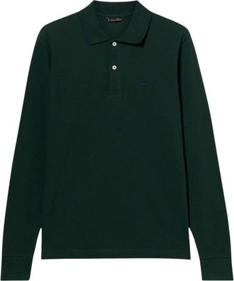 Brooks Brothers Tops, Heren, Groen, S, Katoen, Piqué katoenen polo