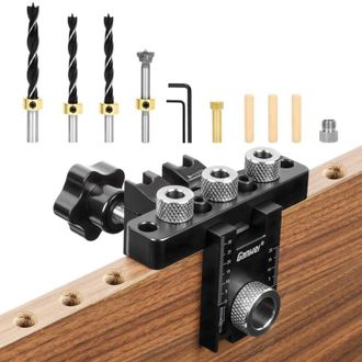 OEM Gabarit De Percage - 8 Mm 10 Mm 15 Mm - Para Ensamblaje De Madera - Kit 3 En 1 Con Brocas Y Tope - 1 Unidad