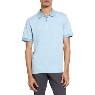 Theory Geometric Jacquard Polo in Ocean Air Multi - 2Pr at Nordstrom, Size Xx-Large
