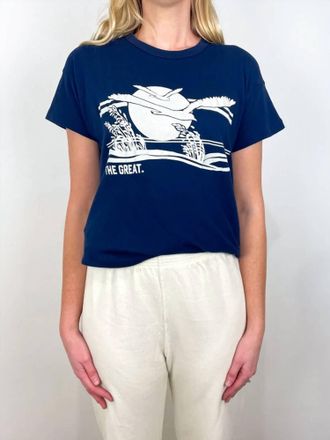 The Great. Boxy Everglade Tee Top In Navy