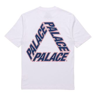 Palace P3 Team T-Shirt Dark Back Large Logo Printing Short Sleeve Unisex White P19TS236