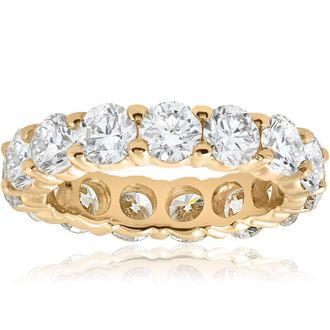 Pompeii3 5ct Prong Diamond Eternity Wedding Ring 14K Yellow Gold Size Selectable