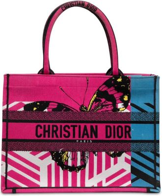 Dior Pre-owned Dior Medium Embroidered Canvas Butterfly D Jungle Pop Book Tote Ladies XA44A3ZMGJS4F577