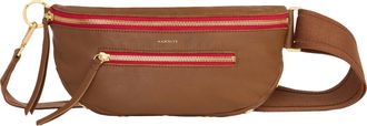 Hammitt Hammitt Charles Crossbody Mahogany Pebble Brushed Gold Red Zip Med