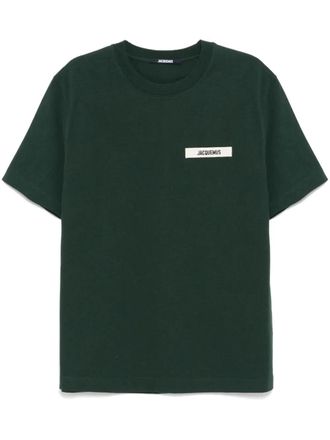 Jacquemus Mens Gros Grain T-Shirt - Dark Green Cotton - Size X-Large