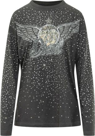 Diesel Tops, Dames, Zwart, S, Katoen, T-Edro-Crt-Ls-C
