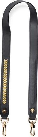 Longchamp Metallic Embroidered Leather Shoulder Strap in Black at Nordstrom Rack