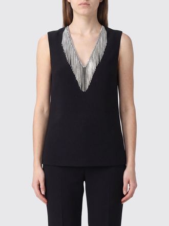 Sportmax V-Neck Sleeveless Slim-Fit Top with Jewel Fringes