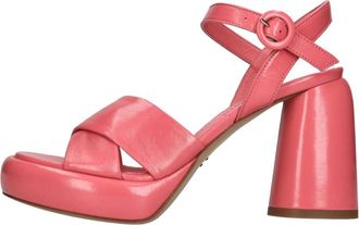Halmanera Erika Sandalen - Dames - Sandalen met hakken - Roze - 40 EU - Leer - Schoenen