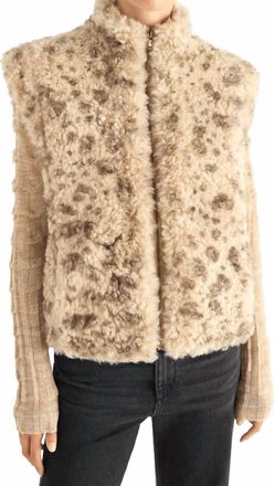 Cot&eacute;lac Sleeveless Faux Fur Vest In Aquarelle Sauvage