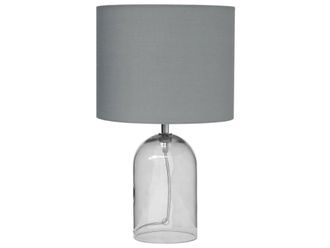 Beliani L&aacute;mpara de mesa vidrio gris