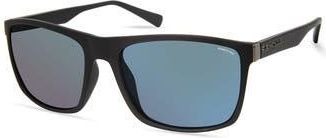Kenneth Cole 57mm Square Sunglasses in Matte Black /Blue at Nordstrom Rack