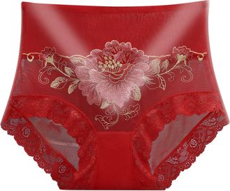 Generic Ladies Underwear High Waist Ladies Designer Knickers full coverage underwear Bikini Knickers Plus Size Black Floral Knickers WomenS Pants Size 24 Tran