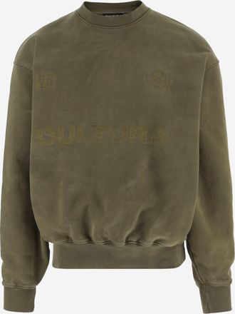 Cultura übergroße Baumwoll -Sweatshirt mit Logo
