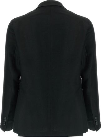 Tagliatore Micro-Check Virgin Wool Blazer - Black