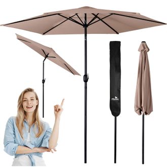 OEM Sombrilla De Jard&iacute;n Plegable, 6 Secciones, 300 Cm, Con Funda, Plonos Pl-884