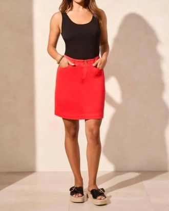 Tribal Pull On Denim Skort In Bayberry