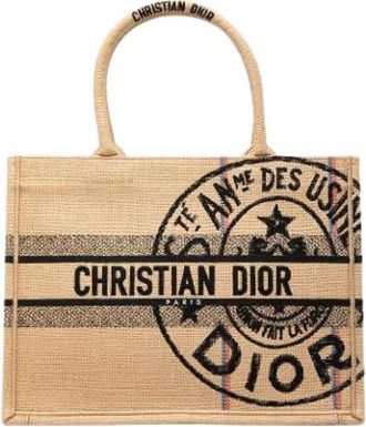Dior Pre-owned Book Tote - Dames - Vintage Shopper - Beige - ONE Size - Jute - Vintage