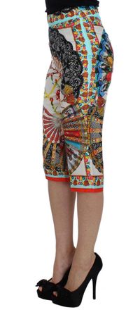 Dolce & Gabbana Womens Multicolor Majolica Sicily Silk Pants