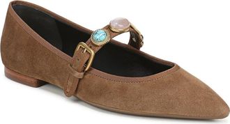 Veronica Beard Selene Charms Pointed Toe Flat in Chestnut at Nordstrom, Size 6.5