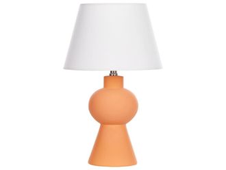 Beliani L&aacute;mpara de mesa cer&aacute;mica naranja