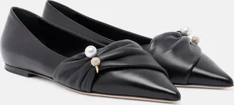 Jimmy Choo London Rafi embellished leather ballet flats