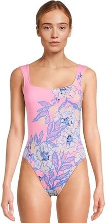 Lilly Pulitzer Womens Lilly Pulitzer Cashel Swimsuit Pink Floral Stretch One-Piece GBO1130