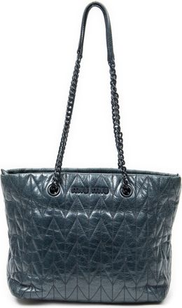 Miu Miu Pre-owned Womens Chain Zip Tote Shoulder bag - Teal - One Size