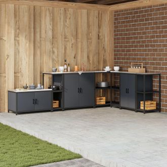 Berkfield Home Kitchen Storage Shelf with Storage Anthracite Steel