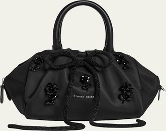 Simone Rocha Beaded Bow-Front Gathered Top-Handle Bag