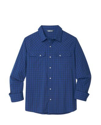 Stio | Mens Eddy Shirt Long Sleeve, Size Extra Extra Extra Large in Intrinsic Blue Plaid