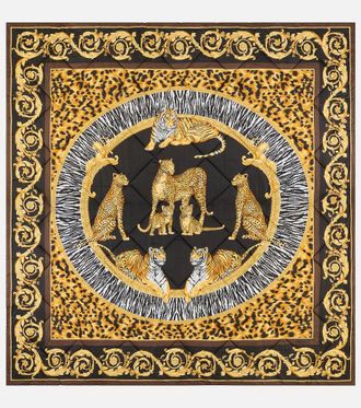 Versace Wild Cats cotton satin throw